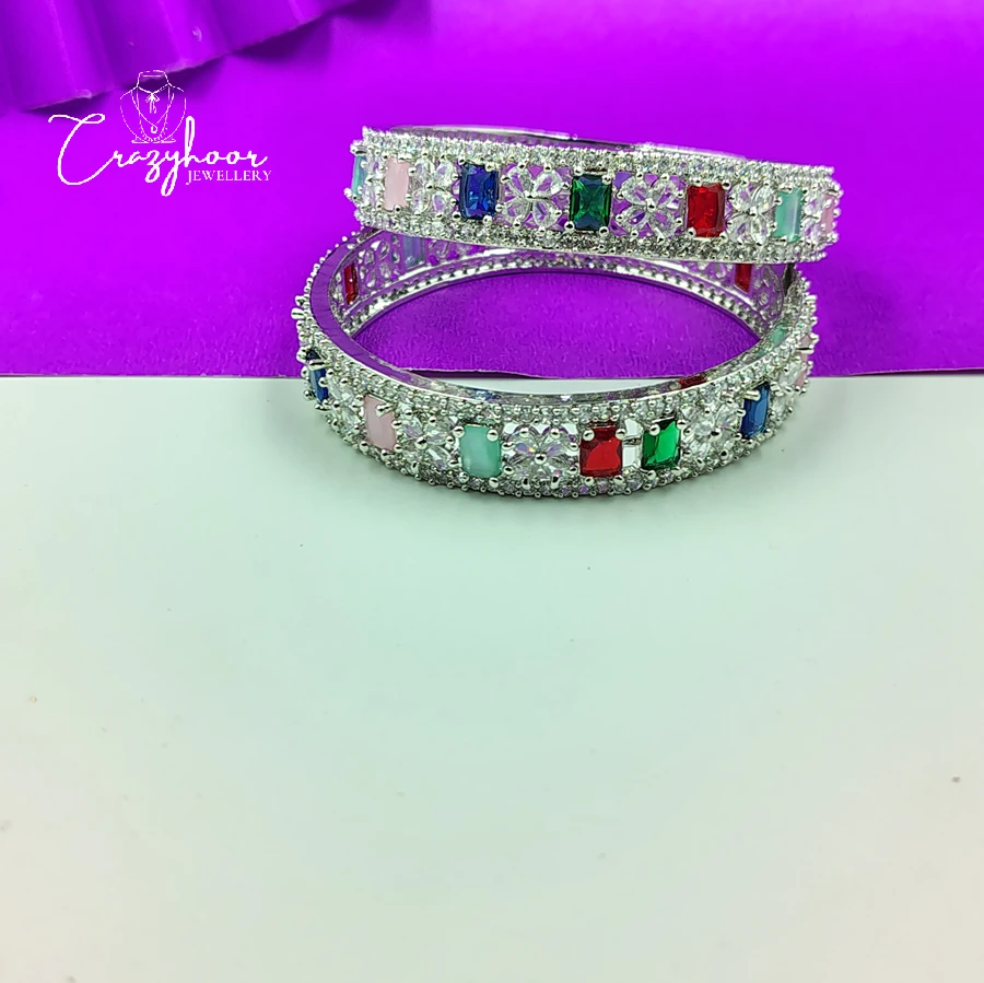 Bridal Multicoloured AD Bangles Set