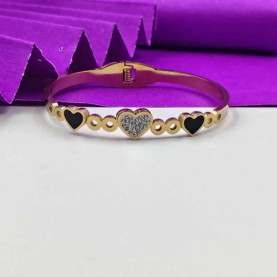 crazyhoor Infinite Heart Golden Stainless Steel Bracelet