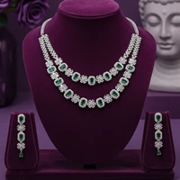 Elegant Silver Plated American Diamond Necklace Set with Earrings | Crazyhoor Jewellery