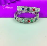 Bridal Multicoloured AD Bangles Set