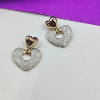 Crazyhoor Gold-Plated Heart Shaped Drop Earrings