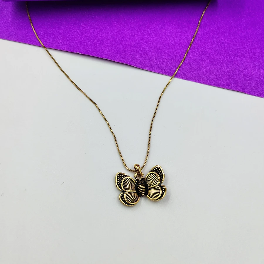 Crazyhoor Oxidised Monalisa Butterfly necklace