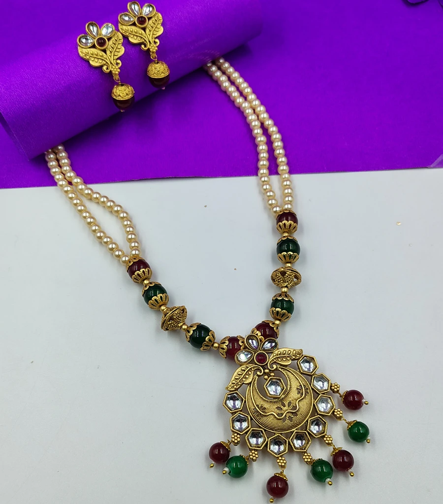 Handmade Bollywood Necklace Set with Earrings