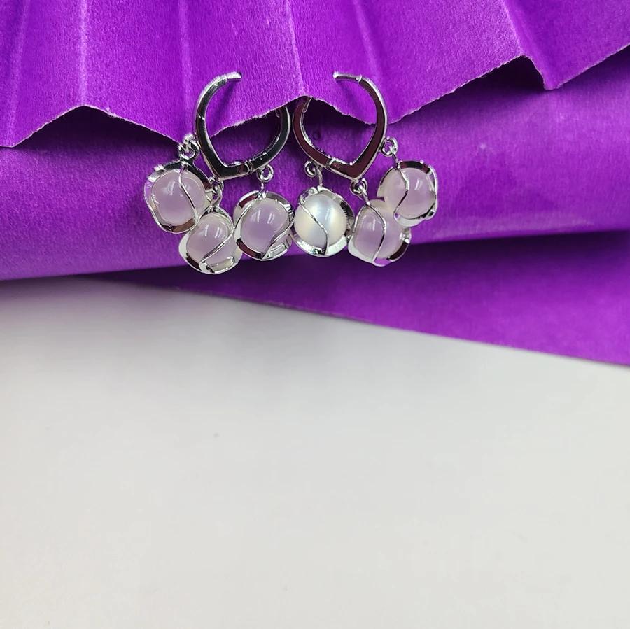 Crazyhoor Stone Ball Hoop Earring