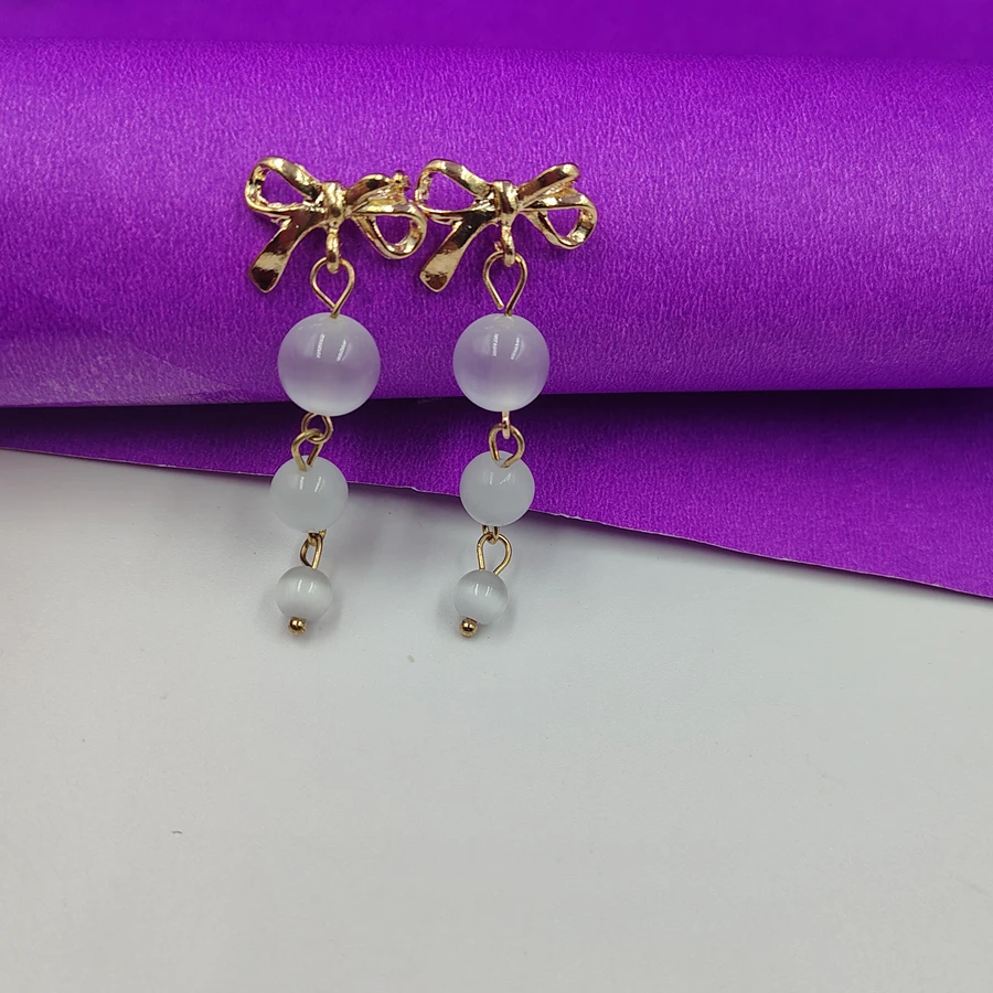 Crazyhoor Pearl Knot fashion earrings