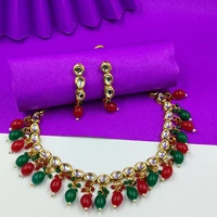Stunning kundan studded jwellery necklace set for women