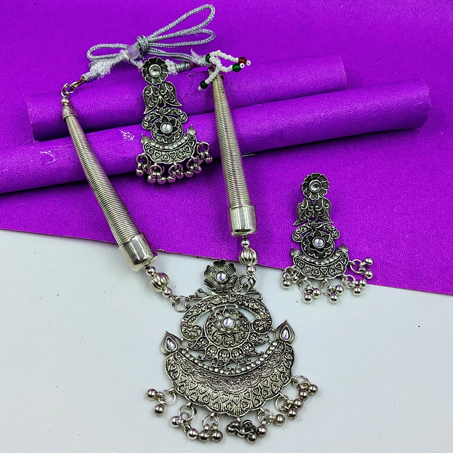 Crazyhoor Afghani Style Oxidised Silver Black Metal Jewellery
