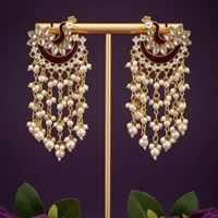 Elegant Pearl Cascade Jhumka Earrings
