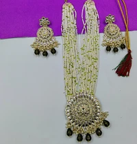 Traditional Multistrand Pearl Kundan Necklace Set