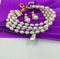 Vintage Monalisa Pearl Necklace and Earrings