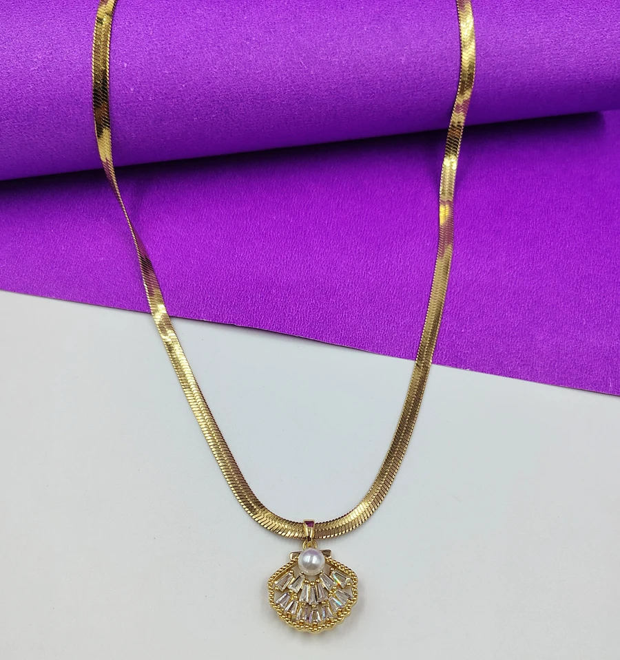 Crazyhoor Sea Shell Antitanish stainless steel necklace