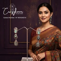 Monalisa Stone Silver Replica Earrings.