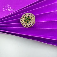 Dazzling Cubic Zirconia Brass Adjustable Finger Ring