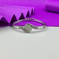 Elegant Silver Bracelet with American Diamonds & White Stones