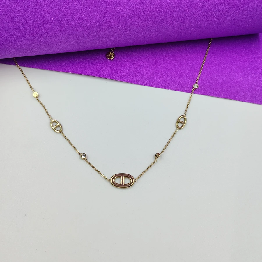 Crazyhoor Luxury Style Designer Pig Nose Necklace