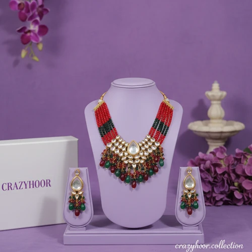Royal Kundan Beaded Necklace Set