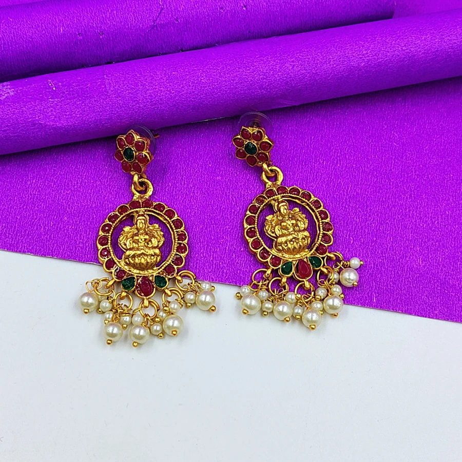 Crazyhoor Traditional Maa Laxmi Kemp Earrings