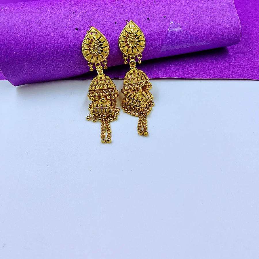 Crazyhoor Bead Tassel Drop Jhumka Earrings