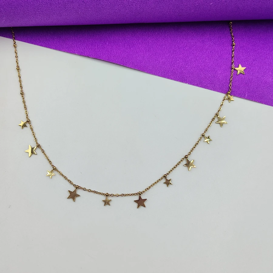 Crazyhoor Star Charm Choker Necklace