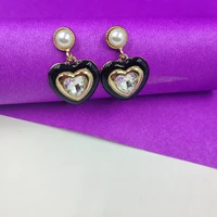 Crazyhoor Trendy Korean Heart Shape Stone Earring
