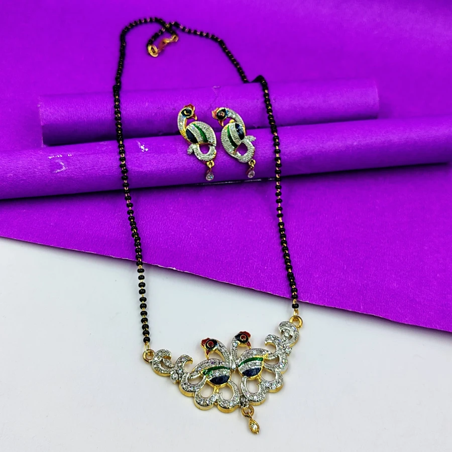 AD Beautiful Peacock design Mangalsutra