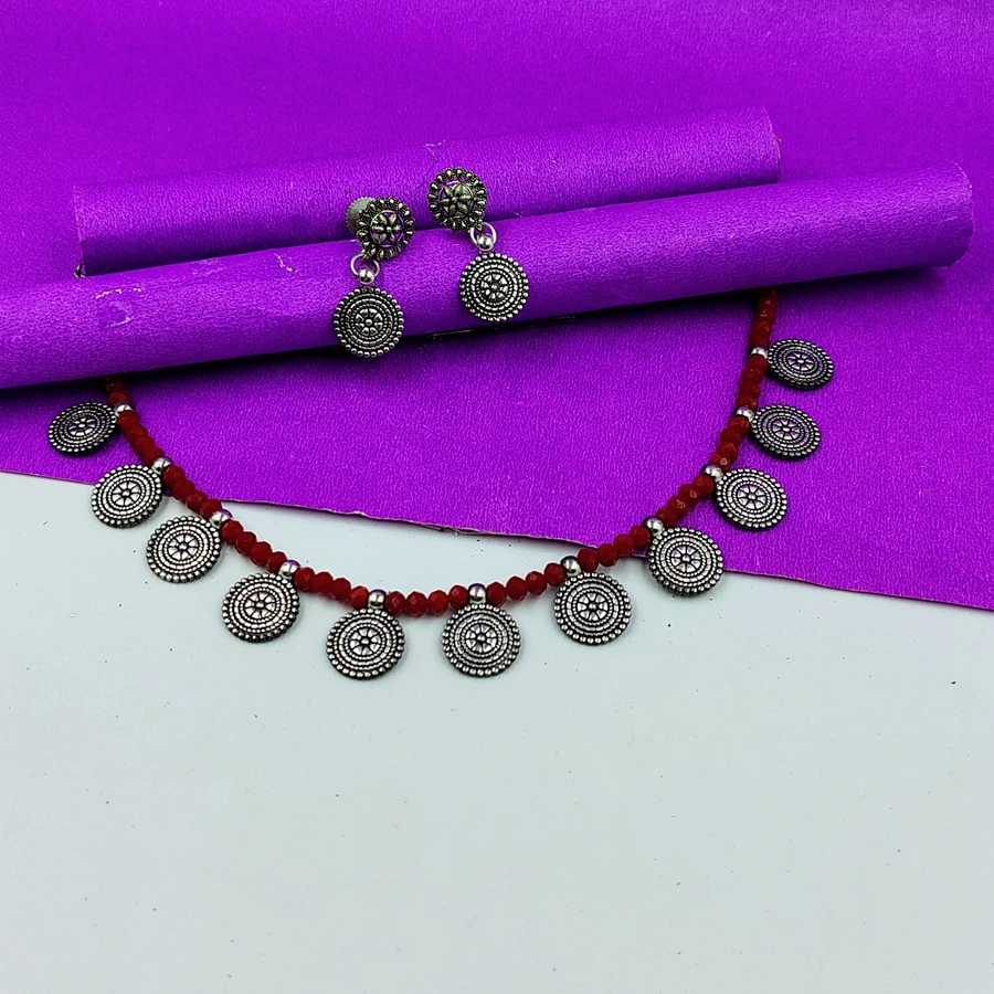 Crazyhoor Traditional Silver Oxidised Jewellery Set