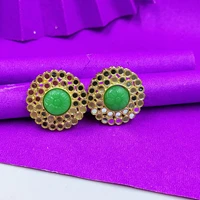 Crazyhoor Cute Floral Big Mirror Work Studs