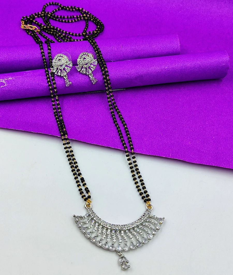 Crazyhoor Beautiful AD Mangalsutra with Earrings