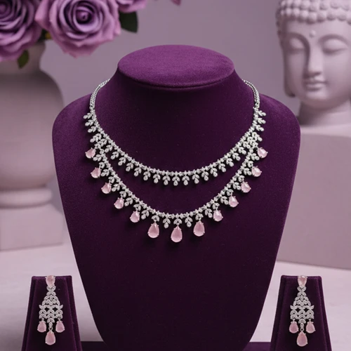 Trendy Semi Bridal AD Cz Necklace
