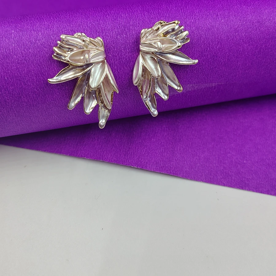 Crazyhoor Luxurious Feather Wings Alloy Studs for Women and Girls