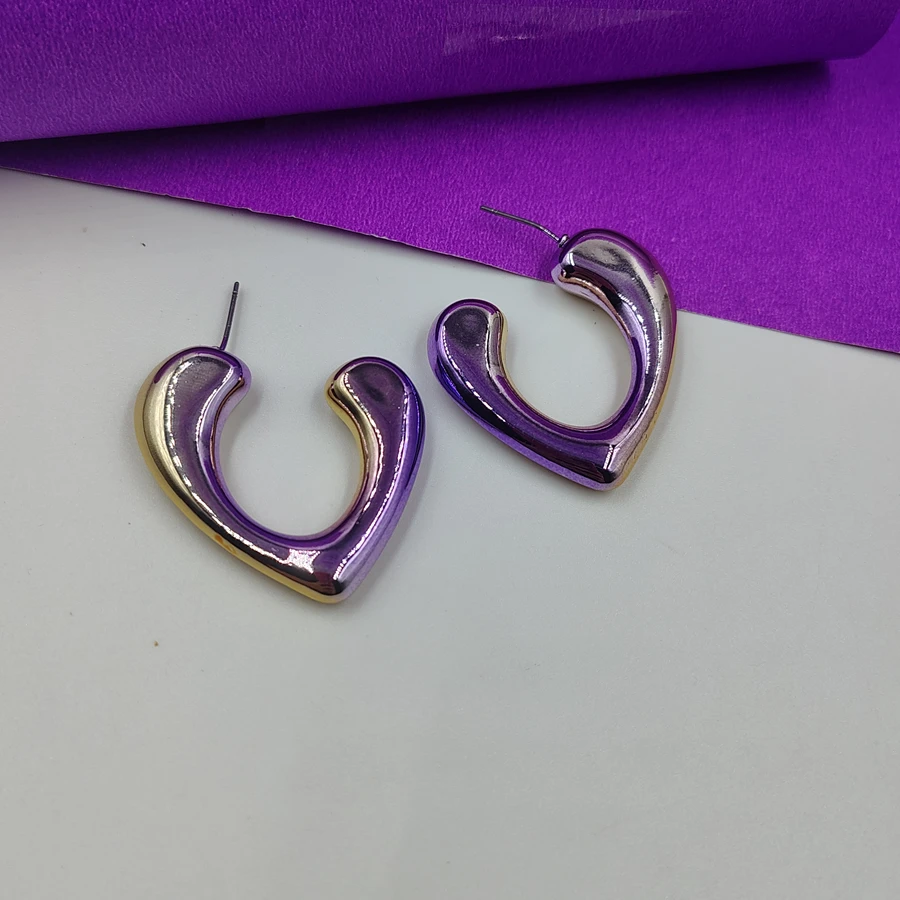 Crazyhoor Heart Hoop Fashion Earrings